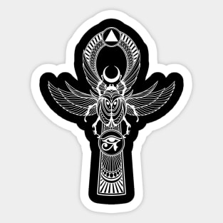 Egyptian Ankh with Scarab Sticker